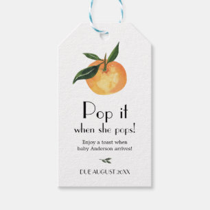 Little Cutie Orange Pop it when she Pops Favor tag