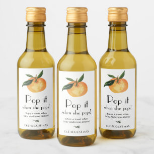 Little Cutie Orange Pop it when she Pops Wine Lab Wine Label