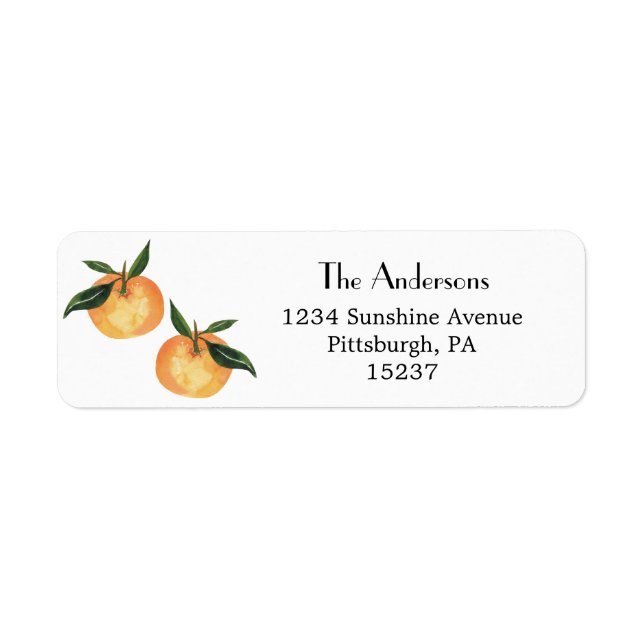 Little Cutie Orange Return Address Label (Front)