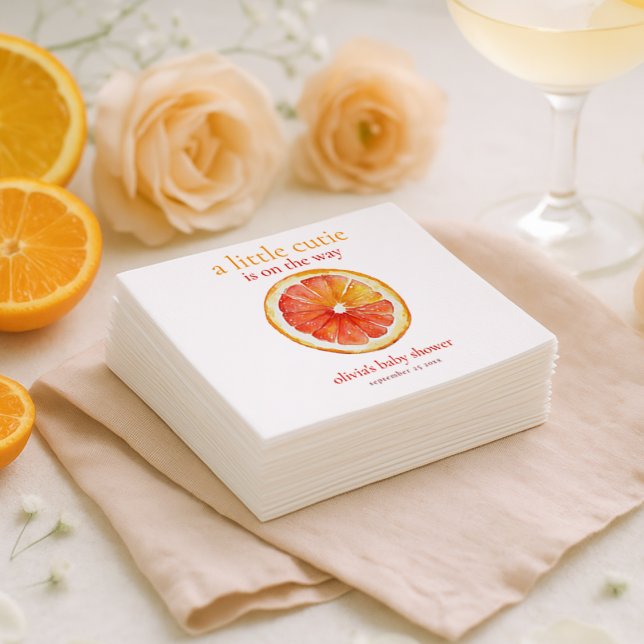 Little Cutie Orange Slice Baby Shower  Napkins (Creator Uploaded)