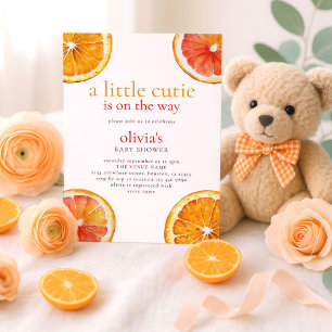 Little Cutie Orange Slices Girl Baby Shower Invitation