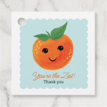Little Cutie Orange Thank You Favor Tags