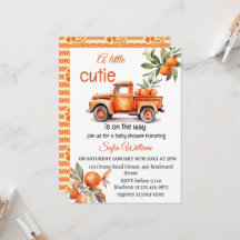 little cutie orange truck citrus baby shower