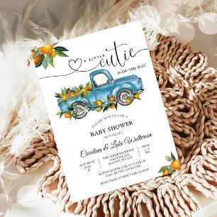 Little Cutie Orange Truck Shower Invitation