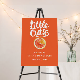 Little Cutie Orange Welcome Baby Shower Foam Board