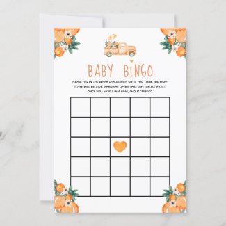 Cutie Oranges Baby Shower Baby Bingo Invitation