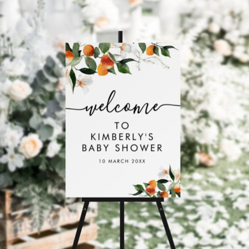 little cutie oranges baby shower welcome sign