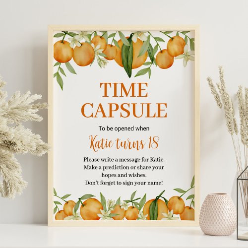 Little Cutie Oranges Birthday Time Capsule Poster