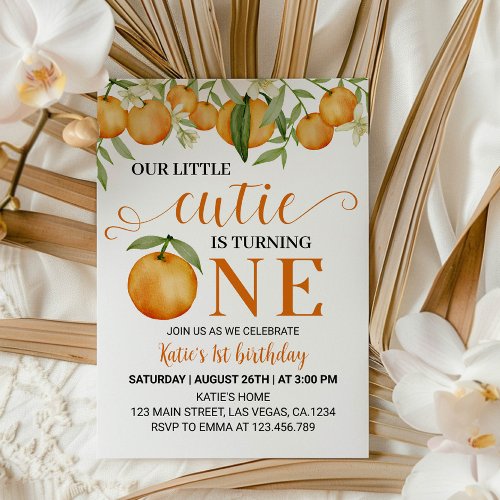 Little Cutie Oranges Citrus Birthday Invitation