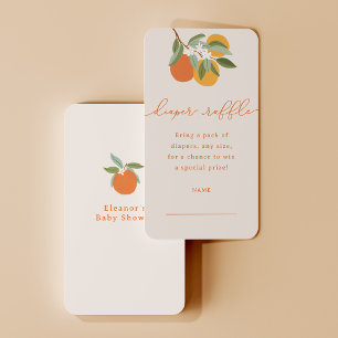 Little Cutie Oranges Diaper Raffle Ticket Enclosure Card