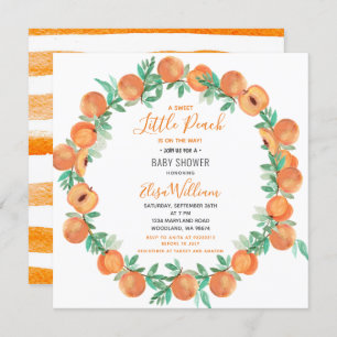 Little Cutie Peach Baby Shower Invitation
