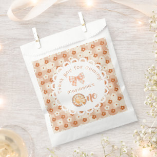 Little cutie Pie 1st birthday gingham Thank you Favor Bag