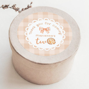 Little cutie Pie 1st birthday Thank you Classic Round Sticker