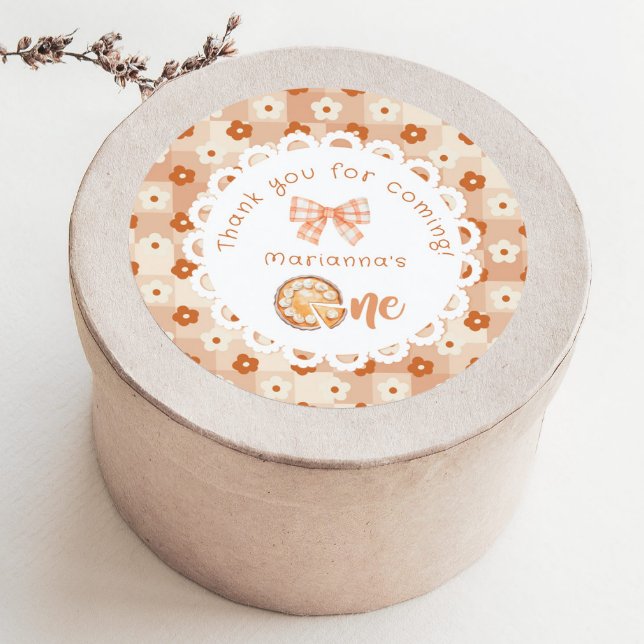 Little cutie Pie 1st birthday Thank you Classic Round Sticker (Creator Uploaded)