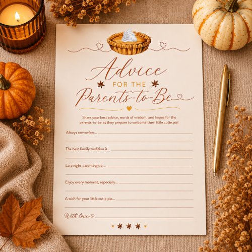 Little Cutie Pie Advice for Parents-to-Be Card