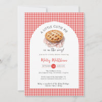 Little Cutie Pie Apple Gingham  Baby Shower