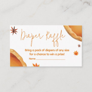 Little Cutie Pie Autumn Baby Shower Diaper Raffle Enclosure Card