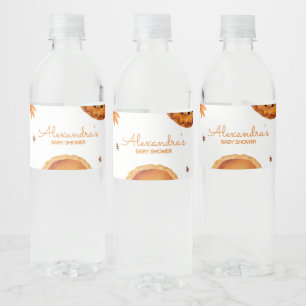 Little Cutie Pie Autumn Baby Shower Water Bottle Label