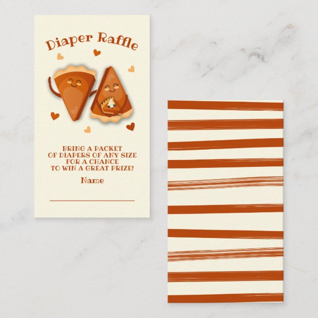 Little Cutie Pie Autumn Diaper Raffle  Business Card (Front/Back)