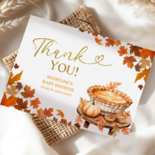 Little Cutie Pie Autumn Leaves Baby Shower Enclosure Card