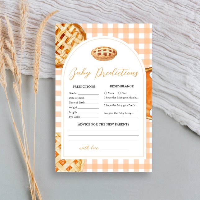 Little Cutie Pie Baby Shower Baby Predictions Game (Little Cutie Pie Gingham Baby Shower Game)