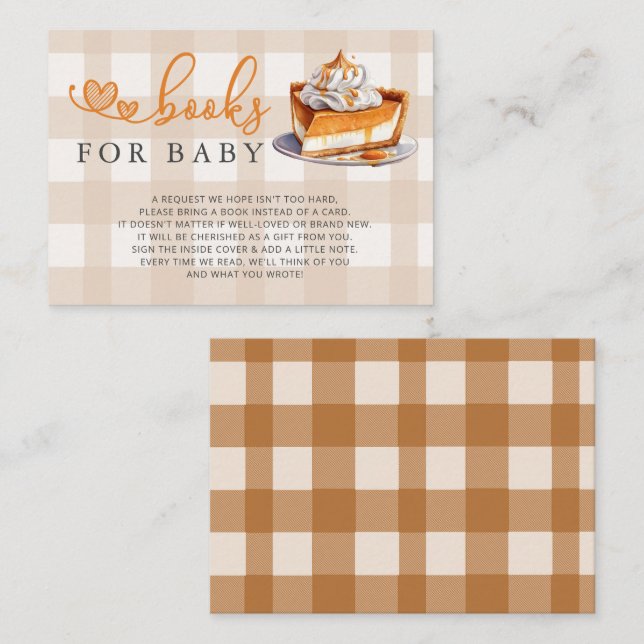 Little Cutie Pie Baby Shower Book Request  Enclosure Card (Front/Back)
