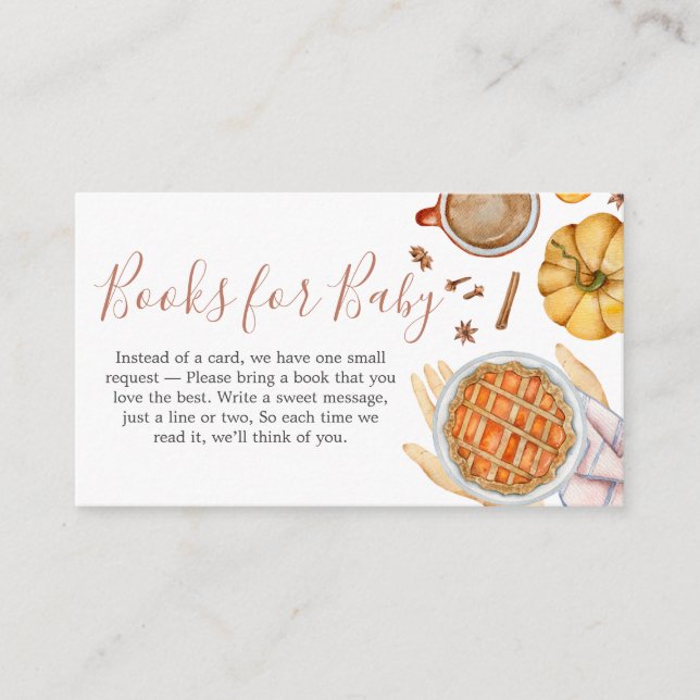Little Cutie Pie Baby Shower Books for Baby Enclosure Card (Front)