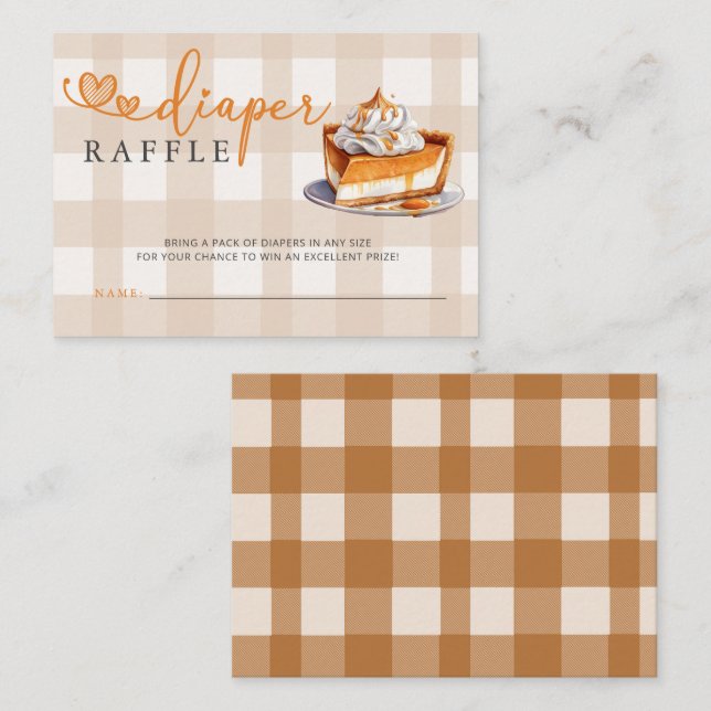 Little Cutie Pie Baby Shower Diaper Raffle Enclosure Card (Front/Back)