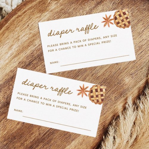 Little Cutie Pie Baby Shower Diaper Raffle Tickets Enclosure Card