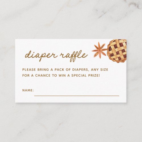 Little Cutie Pie Baby Shower Diaper Raffle Tickets Enclosure Card