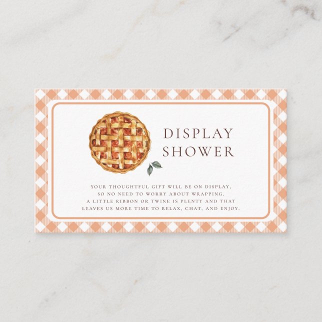 Little Cutie Pie Baby Shower Display Shower Enclosure Card (Front)