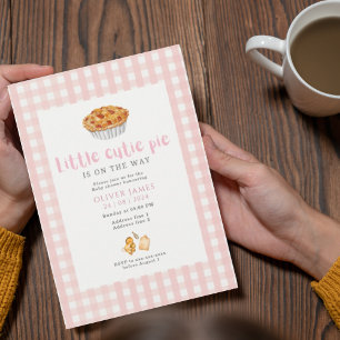 Little cutie pie baby shower invitation