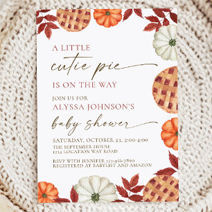 Little Cutie Pie Baby Shower Invitation