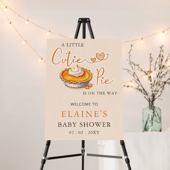 Little Cutie Pie Baby Shower Welcome Sign (In Situ (Stand))