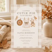 Little Cutie Pie Bear Gingham Fall Baby Shower