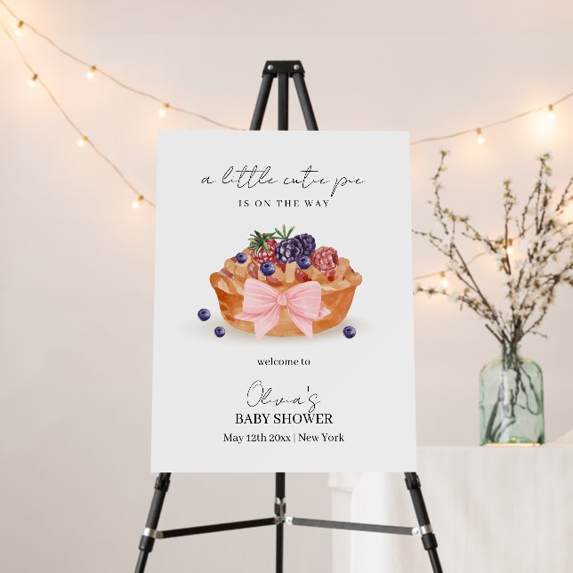 Little Cutie Pie Berry Baby Shower Welcome Sign (In Situ (Stand))