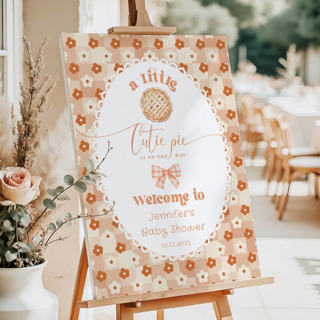 Little Cutie Pie Bow floral baby shower Welcome Foam Board (Creator Uploaded)
