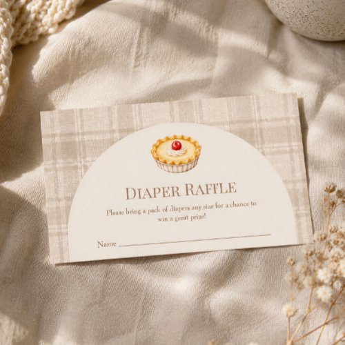 Little Cutie Pie Cherry Gingham Baby Diaper Raffle Note Card