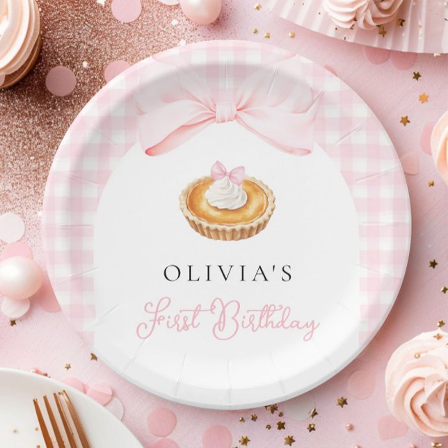 Little Cutie Pie Coquette First Birthday Paper Plates (Creator Uploaded)