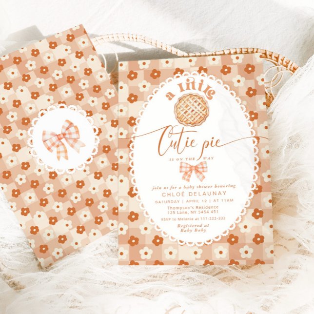 Little Cutie Pie Cute vintage lace baby shower Invitation (Creator Uploaded)