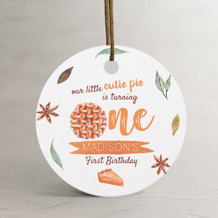 Little Cutie Pie Fall 1st Birthday Favor Tags