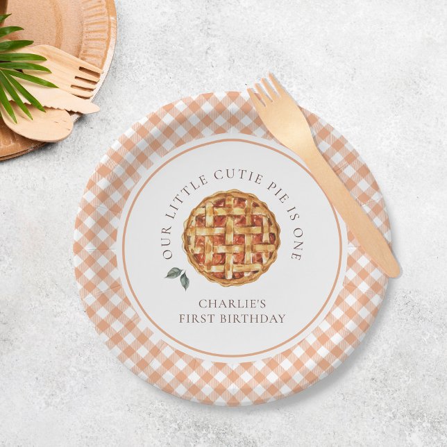Little Cutie Pie Fall 1st Birthday Paper Plates (Creator Uploaded)