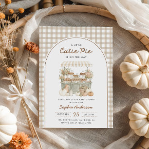 Little Cutie Pie Fall Autumn Baby Shower Invitation