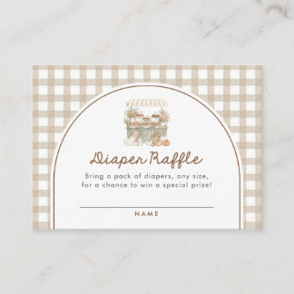 Little Cutie Pie Fall Baby Shower Diaper Raffle Enclosure Card