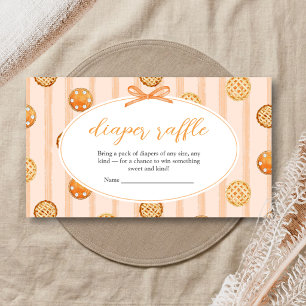 Little Cutie Pie Fall Baby Shower Diaper Raffle Enclosure Card