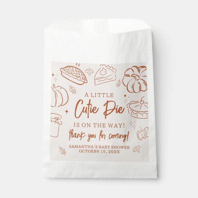 Little Cutie Pie Fall Baby Shower Favor Bag (Front)