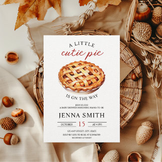 Little Cutie Pie Fall Baby Shower Invitation