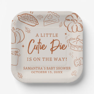 Little Cutie Pie Fall Baby Shower Paper Plates