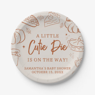Little Cutie Pie Fall Baby Shower Paper Plates