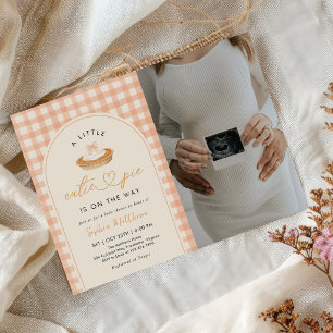 Little Cutie Pie Fall Baby Shower Photo Invitation